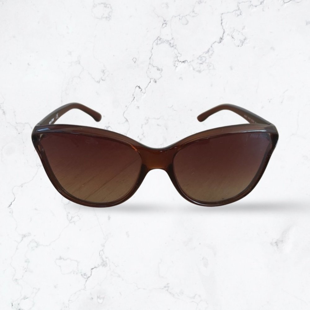 Authentic Miu Miu Smu07l Brown Gradient Cateye Su… - image 1